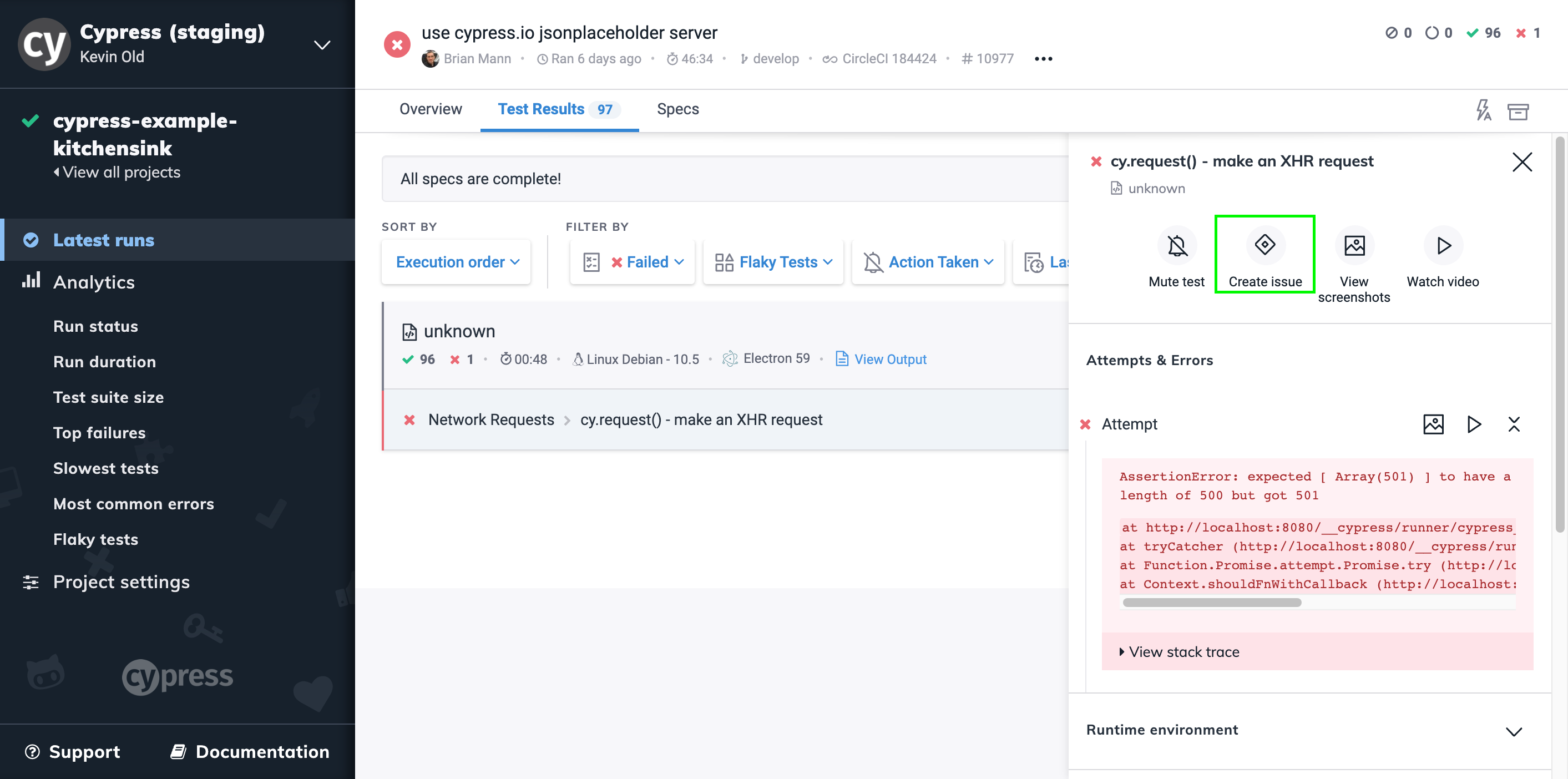 Create Jira Issue Button